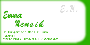 emma mensik business card